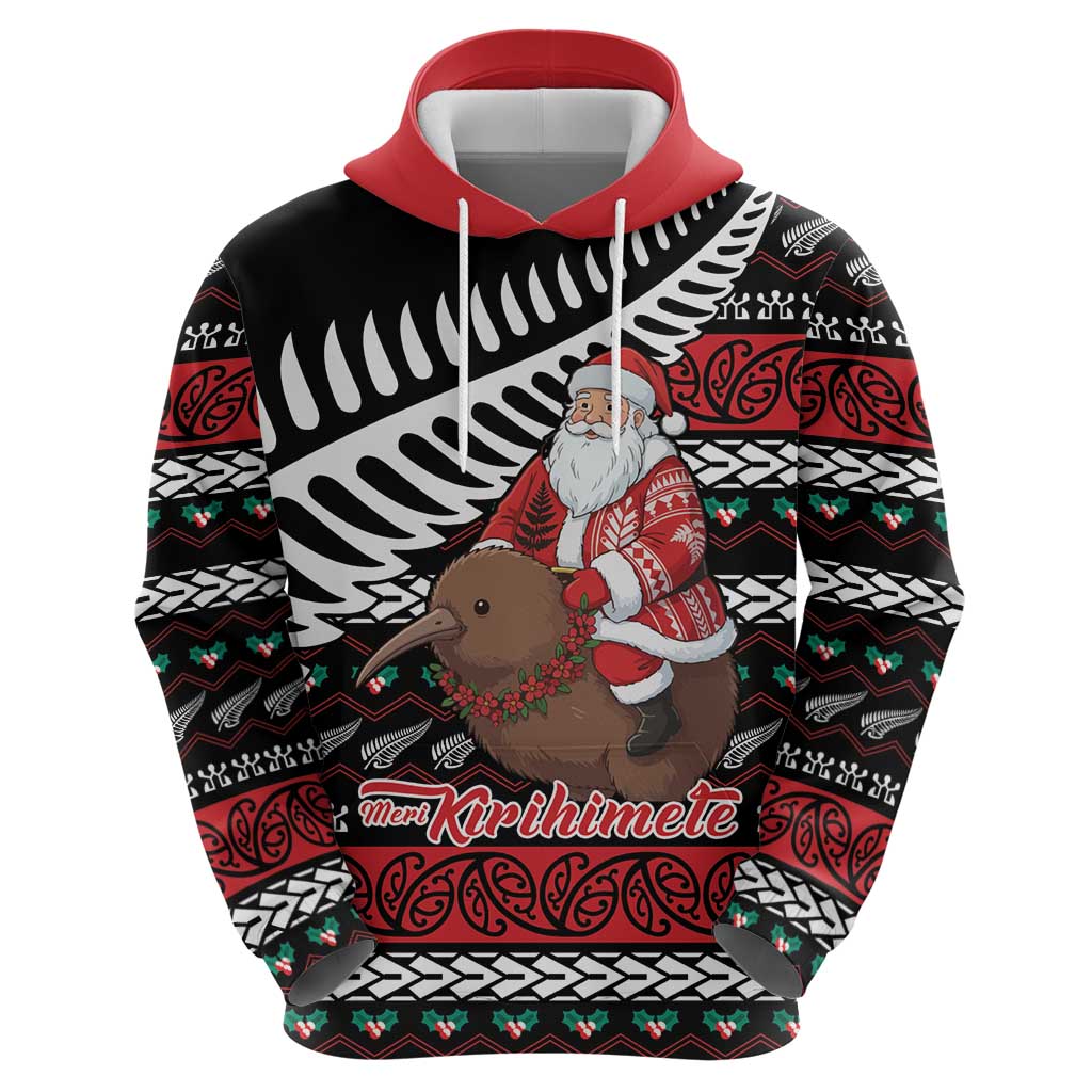 New Zealand Kiwi Santa Christmas Hoodie He Wairua Kirihimete LT9 - Polynesian Pride