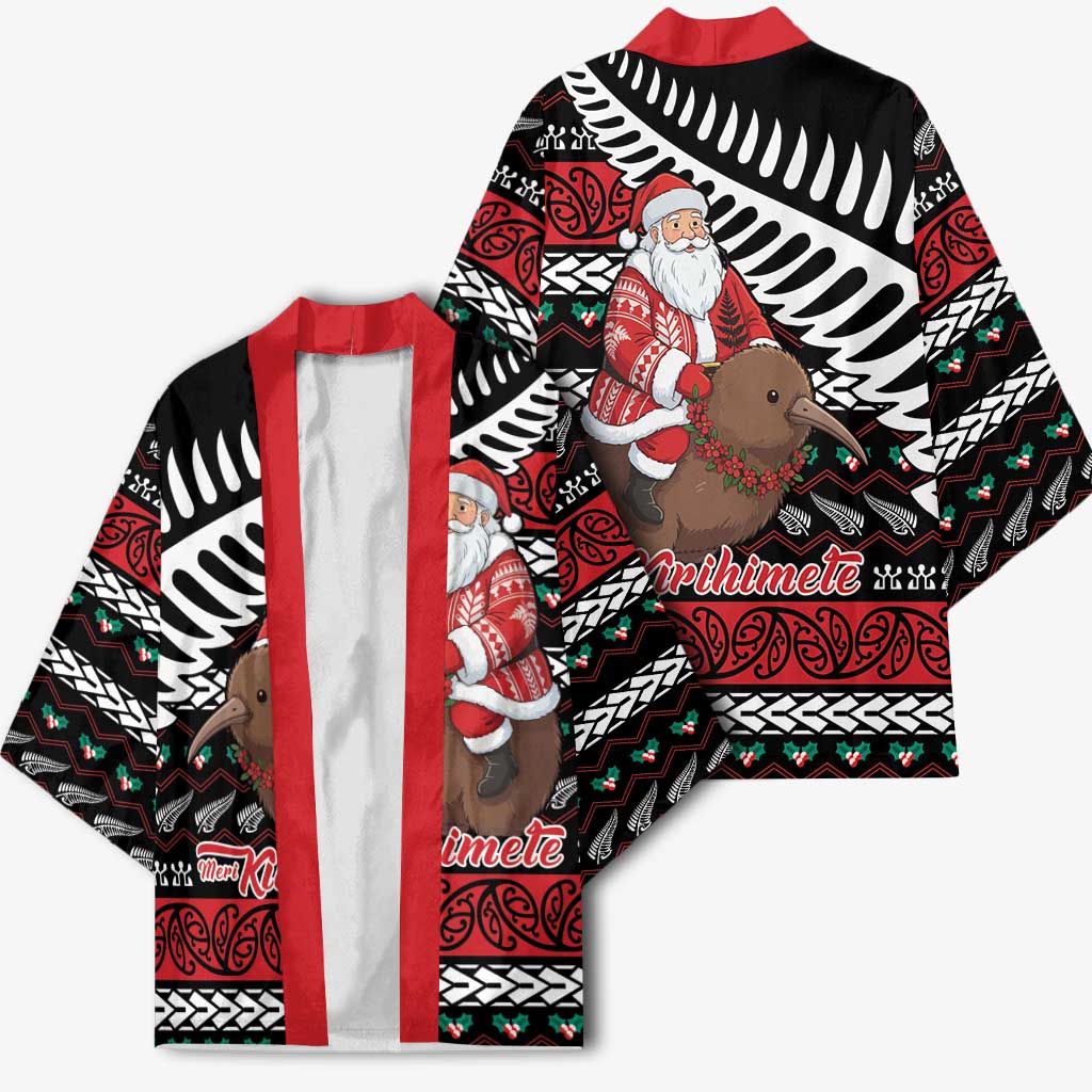 New Zealand Kiwi Santa Christmas Kimono He Wairua Kirihimete LT9 - Polynesian Pride