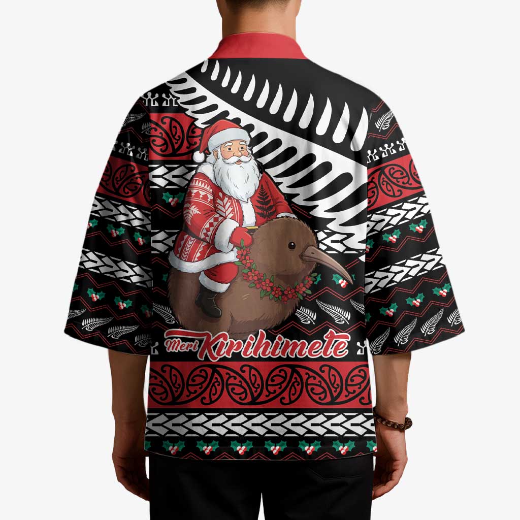 New Zealand Kiwi Santa Christmas Kimono He Wairua Kirihimete LT9 - Polynesian Pride