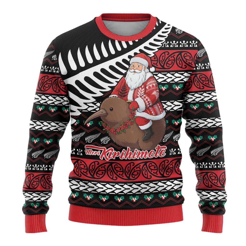 New Zealand Kiwi Santa Christmas Ugly Christmas Sweater He Wairua Kirihimete LT9 - Polynesian Pride