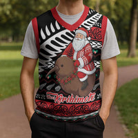 New Zealand Kiwi Santa Christmas Knitted V-Neck Vest He Wairua Kirihimete LT9 - Polynesian Pride