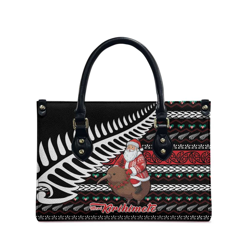 New Zealand Kiwi Santa Christmas Leather Bag He Wairua Kirihimete LT9 - Polynesian Pride