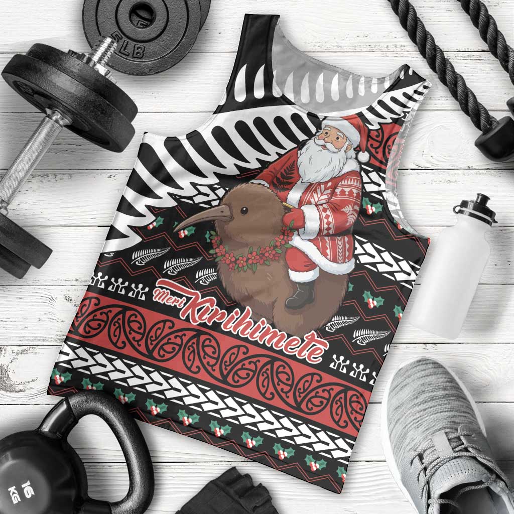New Zealand Kiwi Santa Christmas Men Tank Top He Wairua Kirihimete LT9 - Polynesian Pride