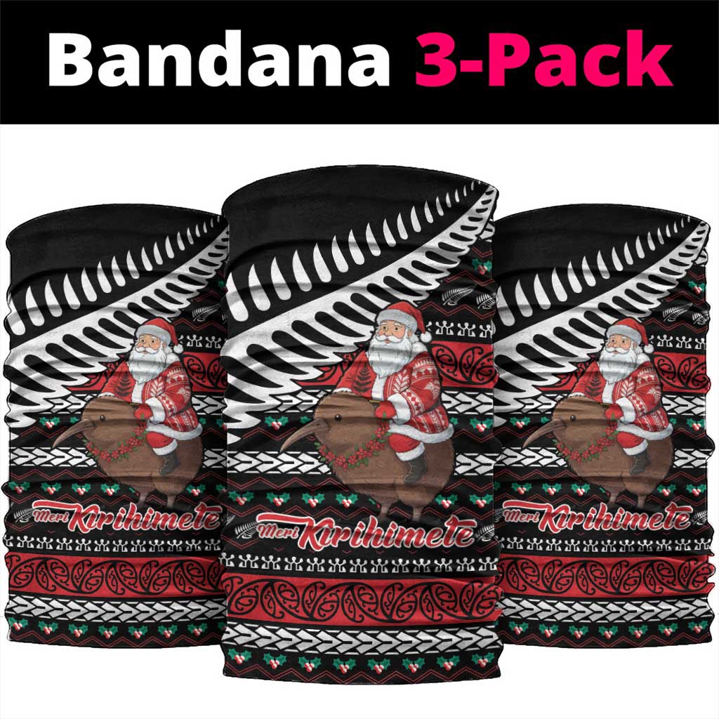 New Zealand Kiwi Santa Christmas Neck Gaiter He Wairua Kirihimete LT9 package One Size: 25*50cm Black - Polynesian Pride
