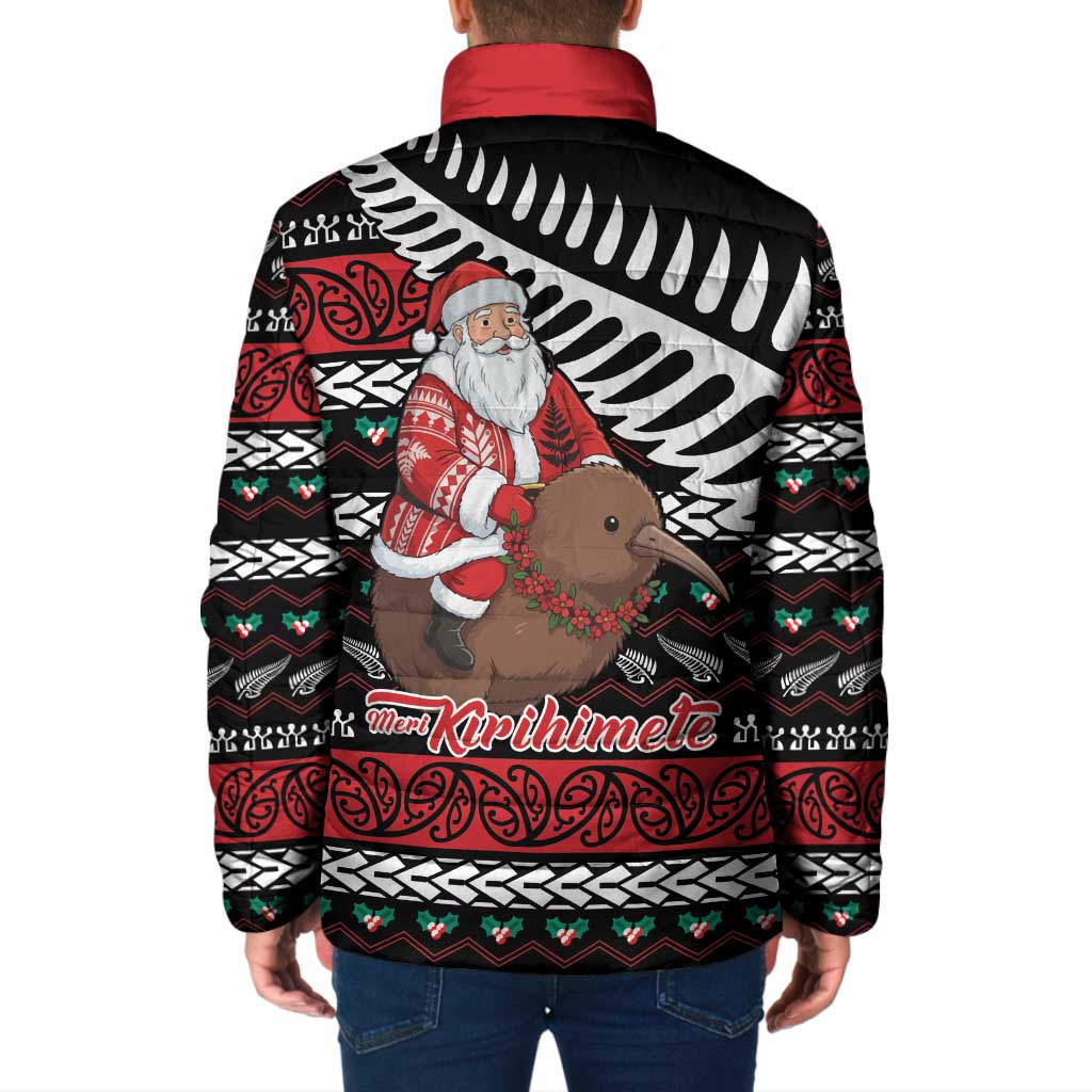 New Zealand Kiwi Santa Christmas Padded Jacket He Wairua Kirihimete LT9 - Polynesian Pride