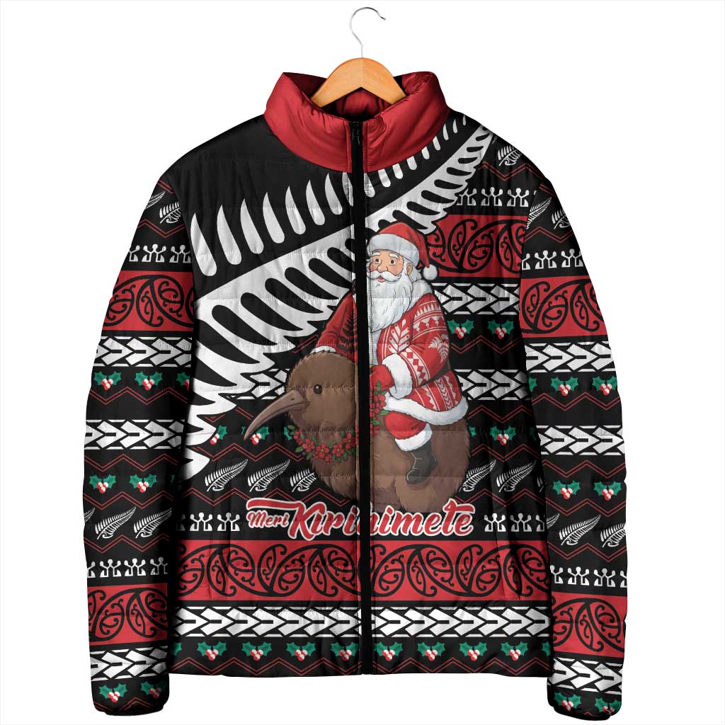 New Zealand Kiwi Santa Christmas Padded Jacket He Wairua Kirihimete LT9 - Polynesian Pride