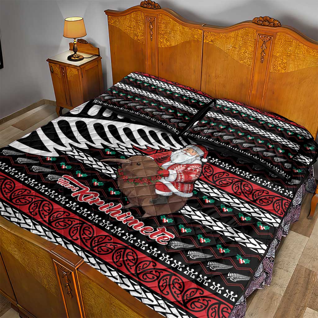 New Zealand Kiwi Santa Christmas Quilt Bed Set He Wairua Kirihimete LT9 - Polynesian Pride
