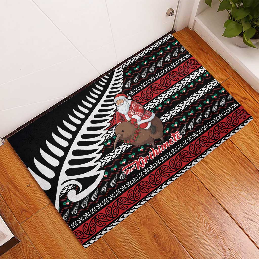 New Zealand Kiwi Santa Christmas Rubber Doormat He Wairua Kirihimete LT9 - Polynesian Pride