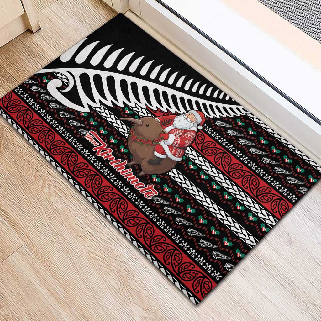 New Zealand Kiwi Santa Christmas Rubber Doormat He Wairua Kirihimete LT9 - Polynesian Pride