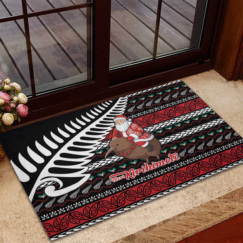 New Zealand Kiwi Santa Christmas Rubber Doormat He Wairua Kirihimete LT9 - Polynesian Pride