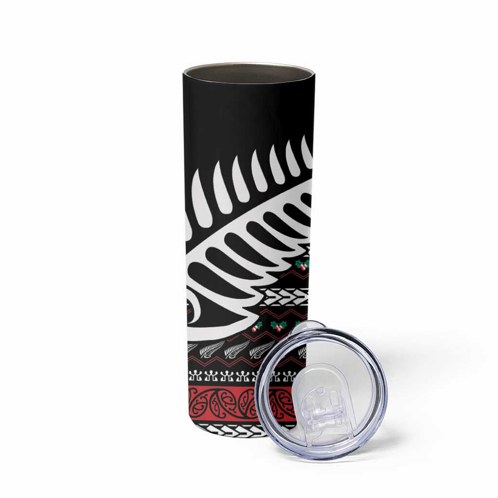 New Zealand Kiwi Santa Christmas Skinny Tumbler He Wairua Kirihimete LT9 - Polynesian Pride