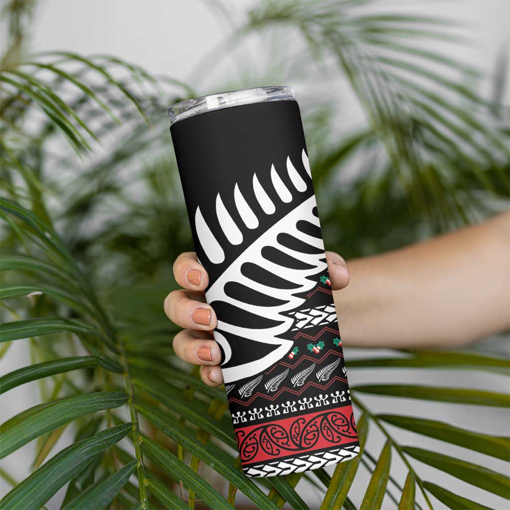 New Zealand Kiwi Santa Christmas Skinny Tumbler He Wairua Kirihimete LT9 - Polynesian Pride