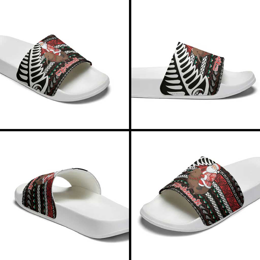New Zealand Kiwi Santa Christmas Slide Sandals He Wairua Kirihimete LT9 - Polynesian Pride