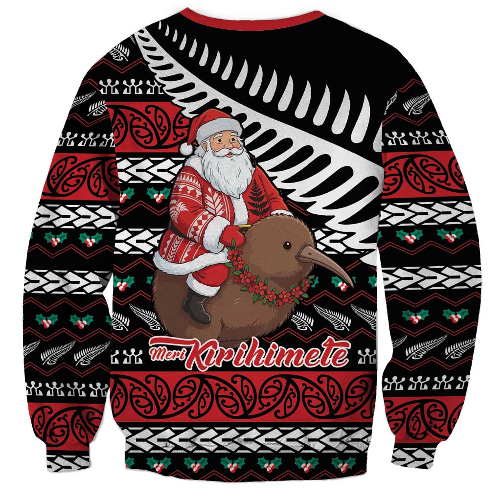 New Zealand Kiwi Santa Christmas Sweatshirt He Wairua Kirihimete LT9 - Polynesian Pride