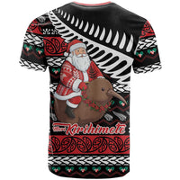 New Zealand Kiwi Santa Christmas T Shirt He Wairua Kirihimete LT9 - Polynesian Pride