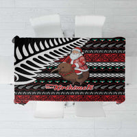 New Zealand Kiwi Santa Christmas Tablecloth He Wairua Kirihimete LT9 Black - Polynesian Pride