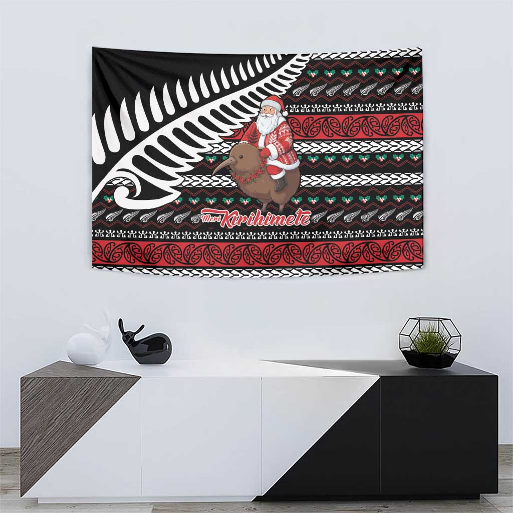 New Zealand Kiwi Santa Christmas Tapestry He Wairua Kirihimete LT9 - Polynesian Pride