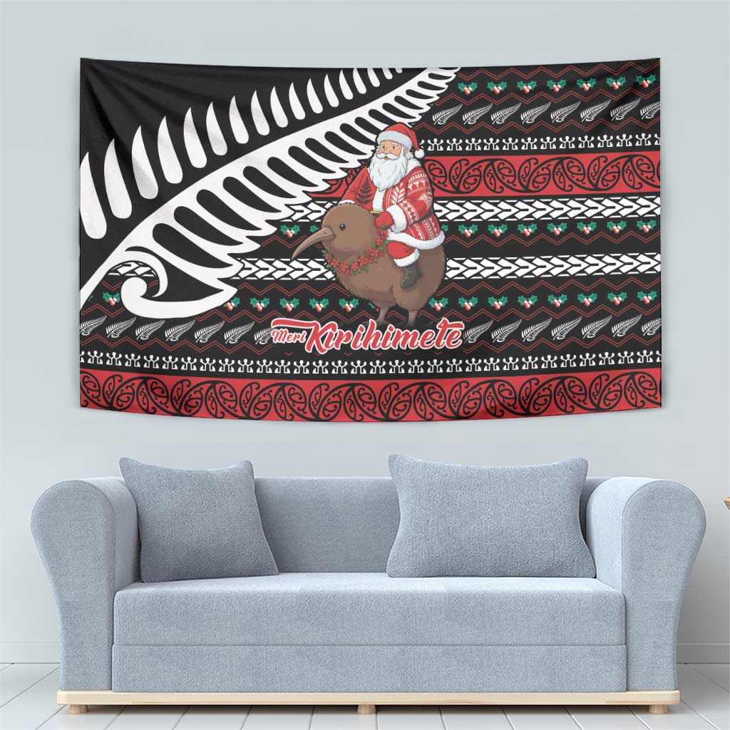 New Zealand Kiwi Santa Christmas Tapestry He Wairua Kirihimete LT9 - Polynesian Pride