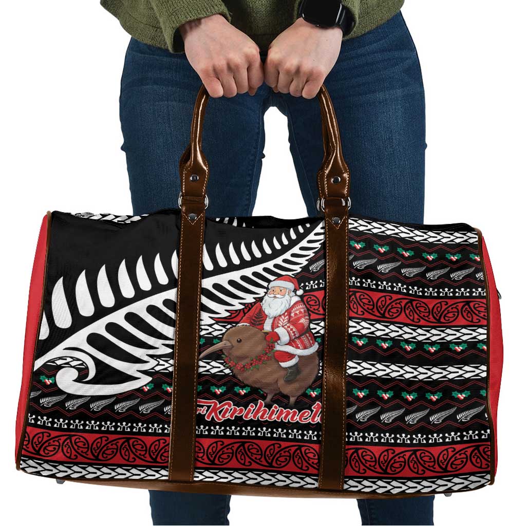 New Zealand Kiwi Santa Christmas Travel Bag He Wairua Kirihimete LT9 Black - Polynesian Pride