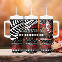 New Zealand Kiwi Santa Christmas Tumbler With Handle He Wairua Kirihimete LT9 - Polynesian Pride