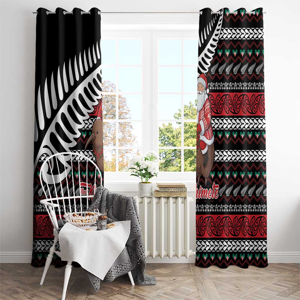 New Zealand Kiwi Santa Christmas Window Curtain He Wairua Kirihimete LT9 - Polynesian Pride
