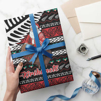 New Zealand Kiwi Santa Christmas Wrapping Paper He Wairua Kirihimete LT9 - Polynesian Pride