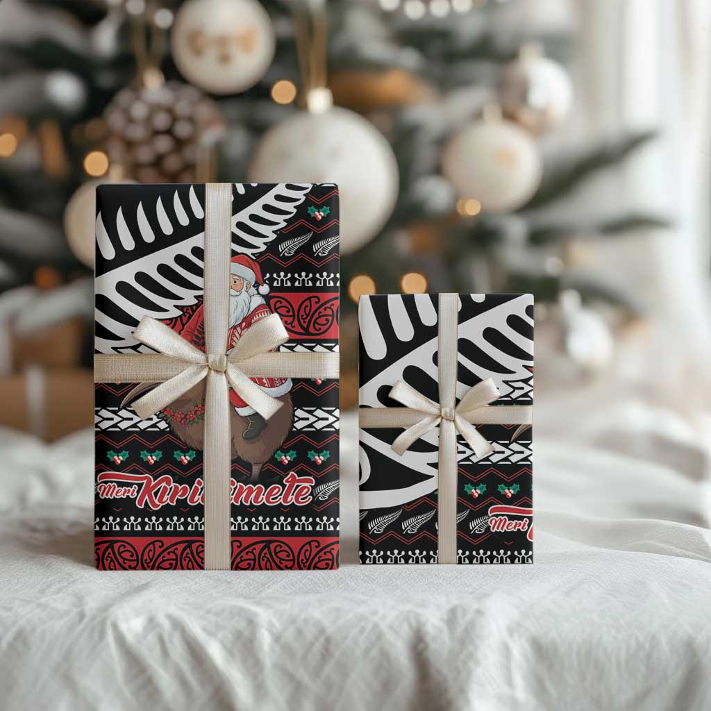 New Zealand Kiwi Santa Christmas Wrapping Paper He Wairua Kirihimete LT9 - Polynesian Pride