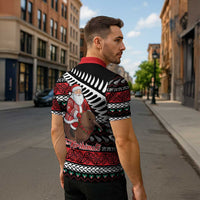 New Zealand Kiwi Santa Christmas Zipper Polo Shirt He Wairua Kirihimete LT9 - Polynesian Pride