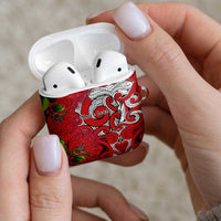 Personalised New Zealand Koru Pohutukawa AirPods Case Meri Kirihimete Aroha for Christmas LT9 - Polynesian Pride