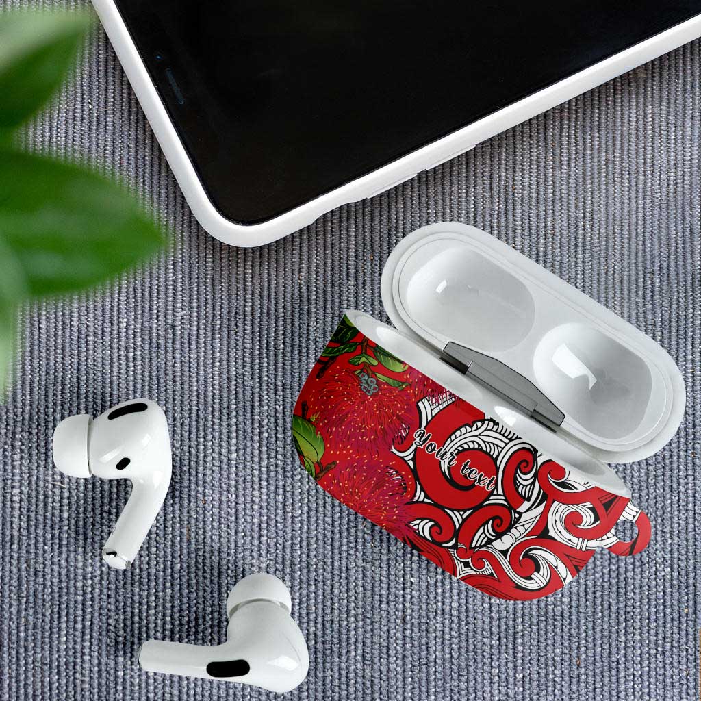 Personalised New Zealand Koru Pohutukawa AirPods Case Meri Kirihimete Aroha for Christmas LT9 - Polynesian Pride