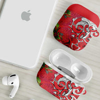 Personalised New Zealand Koru Pohutukawa AirPods Case Meri Kirihimete Aroha for Christmas LT9 - Polynesian Pride