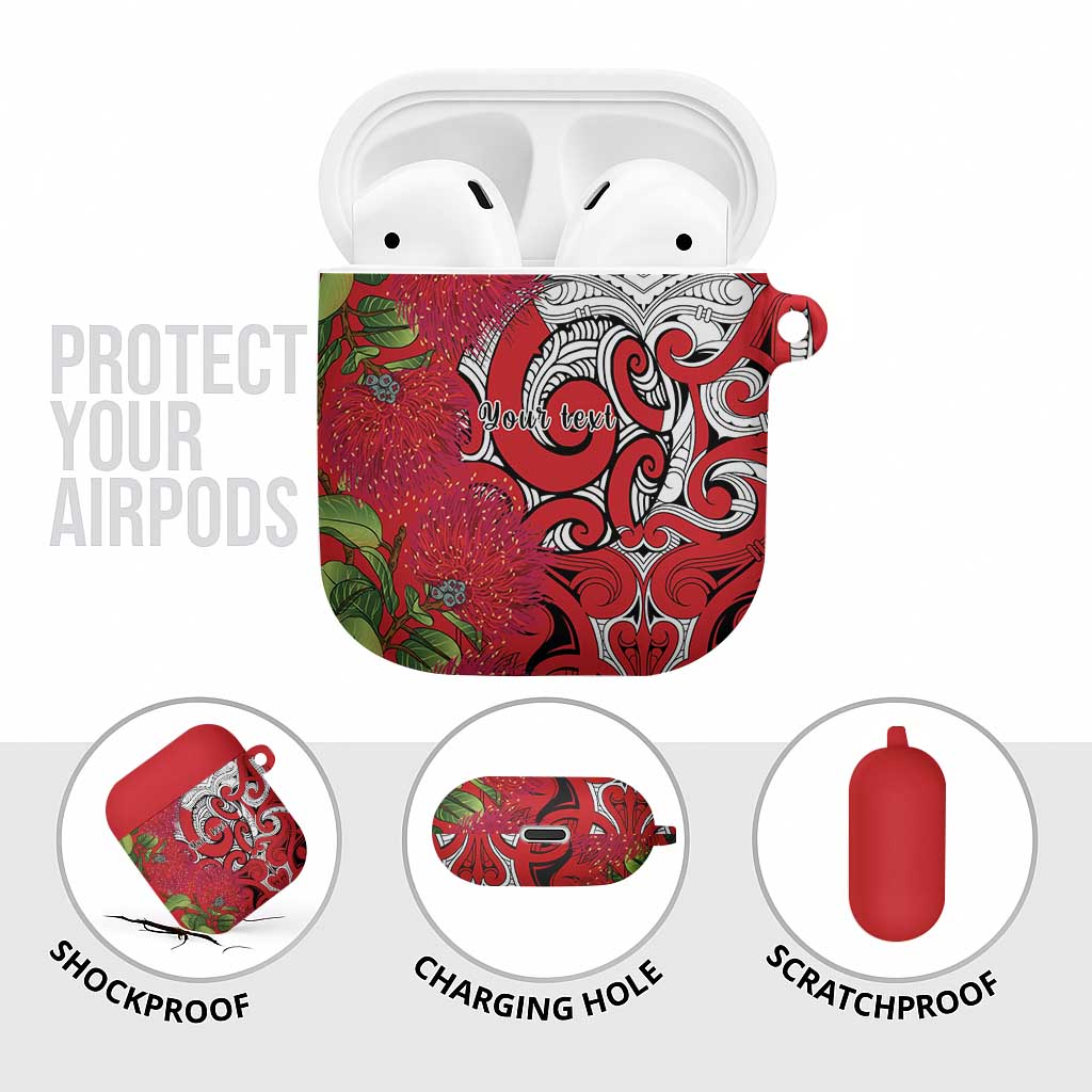 Personalised New Zealand Koru Pohutukawa AirPods Case Meri Kirihimete Aroha for Christmas LT9 - Polynesian Pride