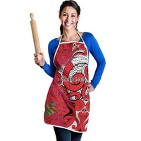 Personalised New Zealand Koru Pohutukawa Apron Meri Kirihimete Aroha for Christmas LT9 - Polynesian Pride