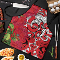 Personalised New Zealand Koru Pohutukawa Apron Meri Kirihimete Aroha for Christmas LT9 Red - Polynesian Pride