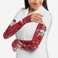 Personalised New Zealand Koru Pohutukawa Arm Sleeves Meri Kirihimete Aroha for Christmas LT9 - Polynesian Pride