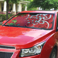 Personalised New Zealand Koru Pohutukawa Auto Sun Shade Meri Kirihimete Aroha for Christmas LT9 - Polynesian Pride