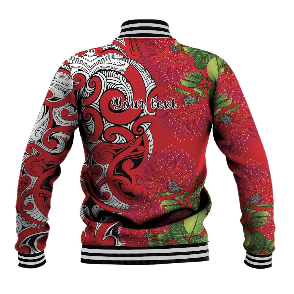 Personalised New Zealand Koru Pohutukawa Baseball Jacket Meri Kirihimete Aroha for Christmas LT9 - Polynesian Pride