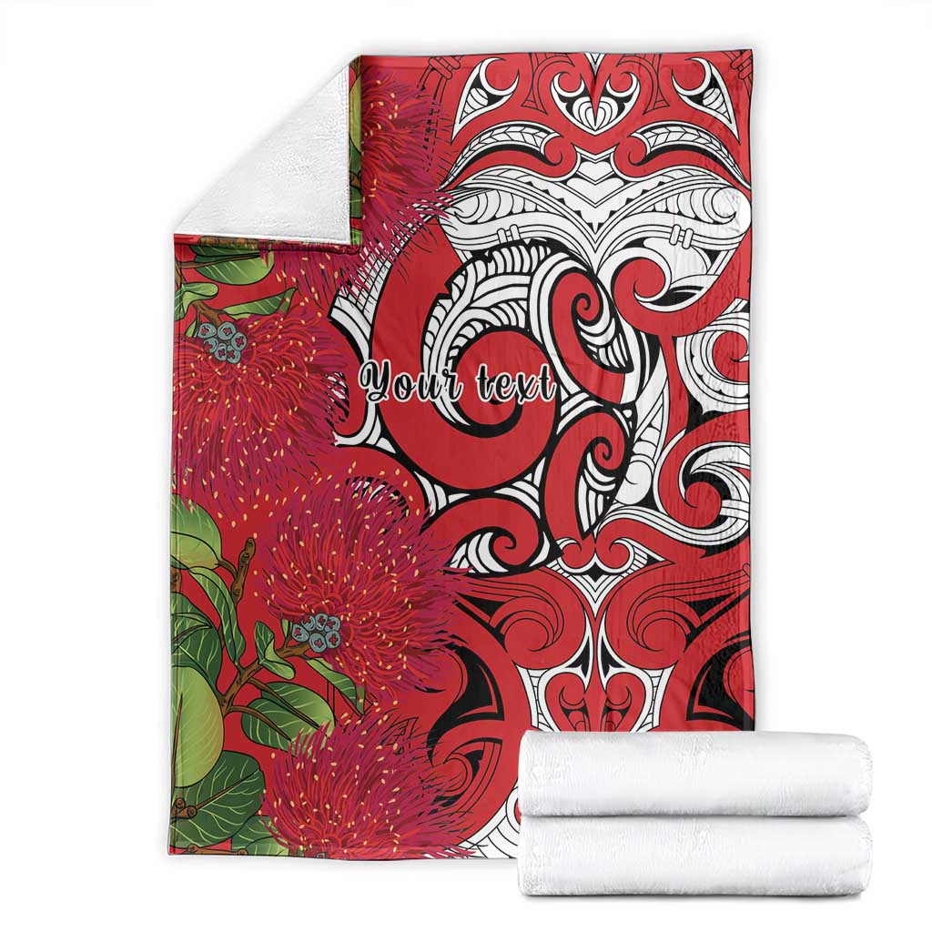 Personalised New Zealand Koru Pohutukawa Blanket Meri Kirihimete Aroha for Christmas LT9 - Polynesian Pride