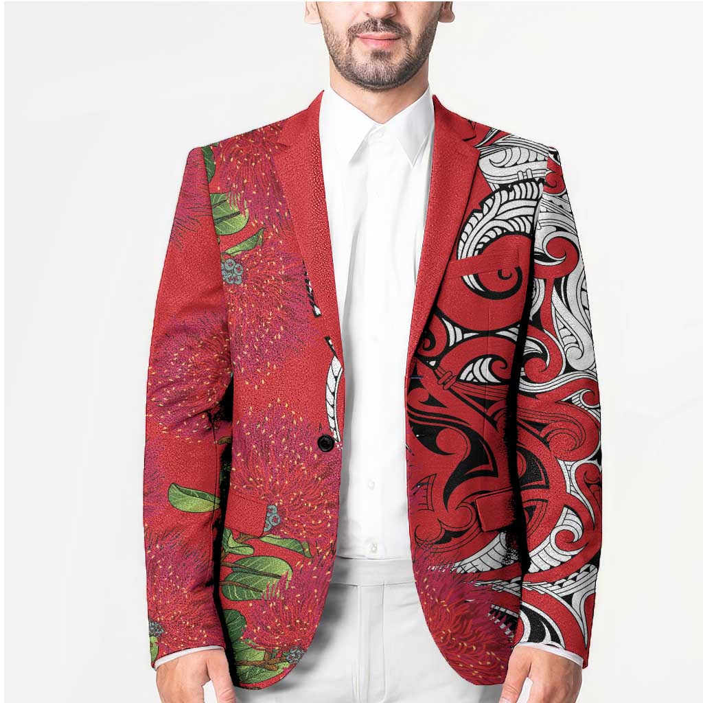 Personalised New Zealand Koru Pohutukawa Blazer Meri Kirihimete Aroha for Christmas LT9 - Polynesian Pride