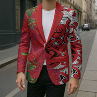 Personalised New Zealand Koru Pohutukawa Blazer Meri Kirihimete Aroha for Christmas LT9 - Polynesian Pride