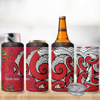 Personalised New Zealand Koru Pohutukawa 4 in 1 Can Cooler Tumbler Meri Kirihimete Aroha for Christmas LT9 - Polynesian Pride