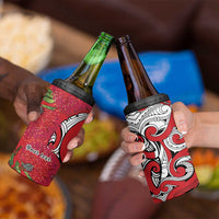 Personalised New Zealand Koru Pohutukawa 4 in 1 Can Cooler Tumbler Meri Kirihimete Aroha for Christmas LT9 - Polynesian Pride
