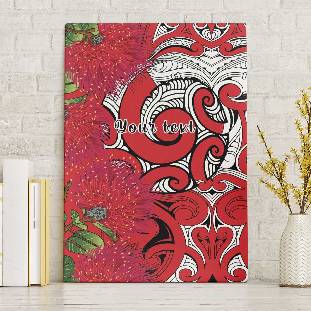 Personalised New Zealand Koru Pohutukawa Canvas Wall Art Meri Kirihimete Aroha for Christmas LT9 Without Frame Red - Polynesian Pride