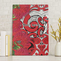 Personalised New Zealand Koru Pohutukawa Canvas Wall Art Meri Kirihimete Aroha for Christmas LT9 Without Frame Red - Polynesian Pride