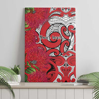 Personalised New Zealand Koru Pohutukawa Canvas Wall Art Meri Kirihimete Aroha for Christmas LT9 - Polynesian Pride