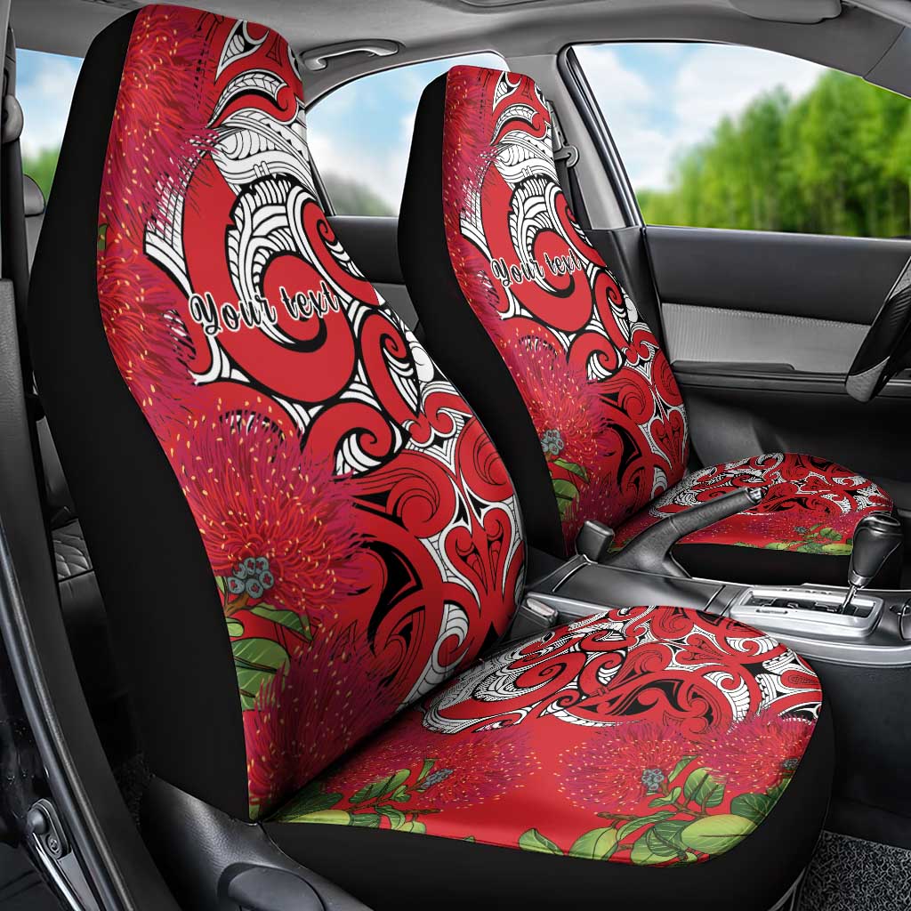 Personalised New Zealand Koru Pohutukawa Car Seat Cover Meri Kirihimete Aroha for Christmas LT9 - Polynesian Pride