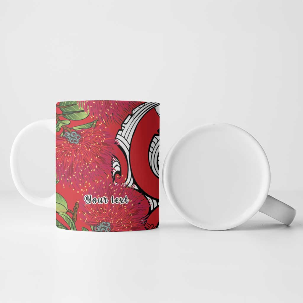 Personalised New Zealand Koru Pohutukawa Ceramic Mug Meri Kirihimete Aroha for Christmas - Polynesian Pride