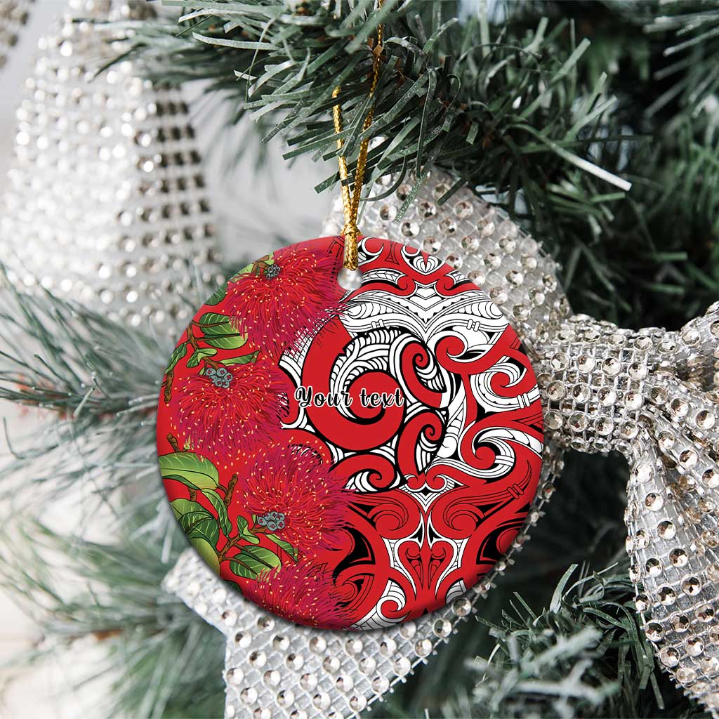 Personalised New Zealand Koru Pohutukawa Ceramic Ornament Meri Kirihimete Aroha for Christmas LT9 - Polynesian Pride