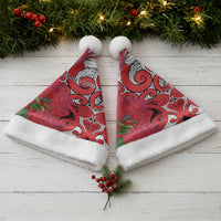Personalised New Zealand Koru Pohutukawa Christmas Santa Hat Meri Kirihimete Aroha for Christmas LT9 - Polynesian Pride