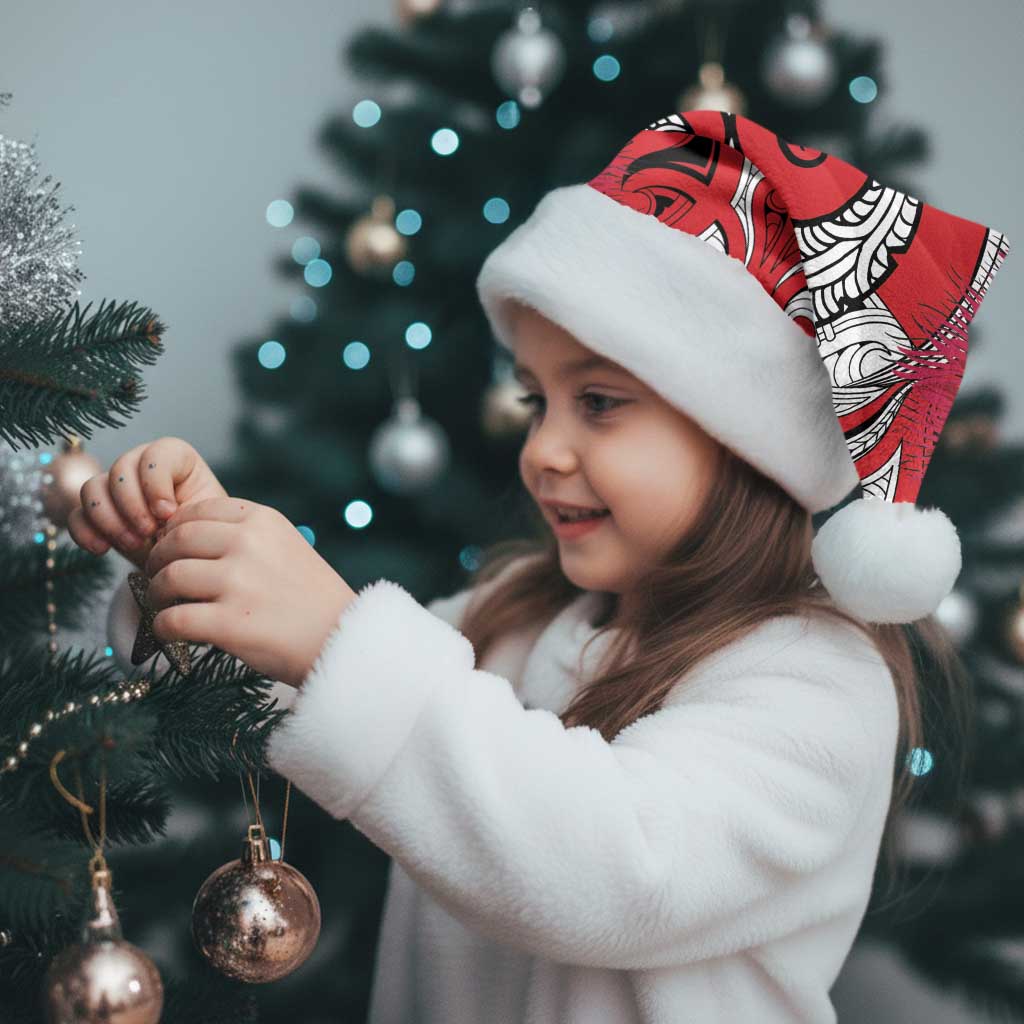 Personalised New Zealand Koru Pohutukawa Christmas Santa Hat Meri Kirihimete Aroha for Christmas LT9 - Polynesian Pride